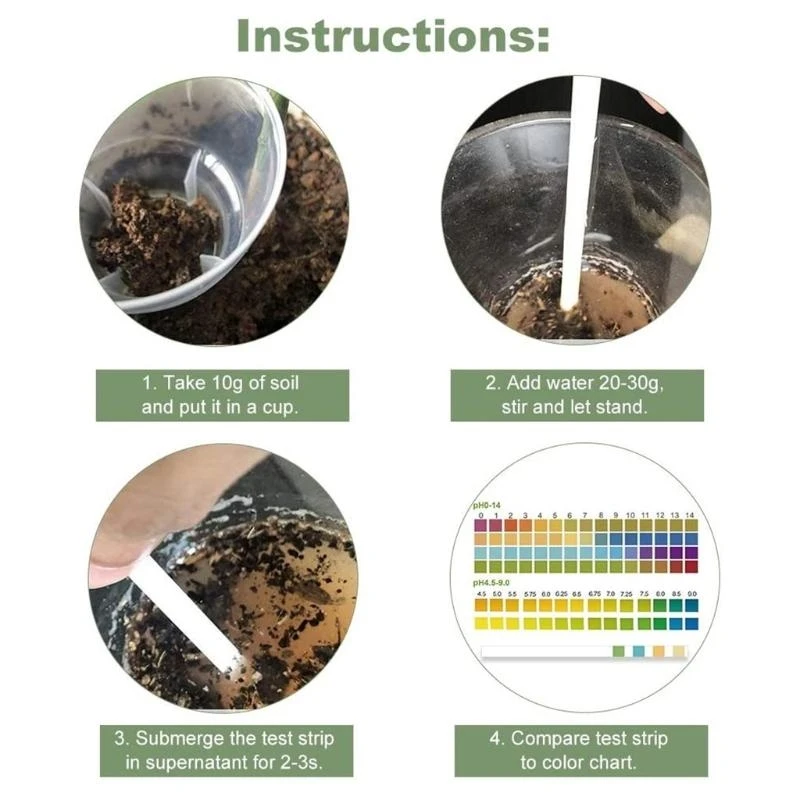 Soil Test Strips100pcs/set Outdoor Garden Yard Lawn Planting Supplies for Outdoor Garden Yard Gardening Lovers
