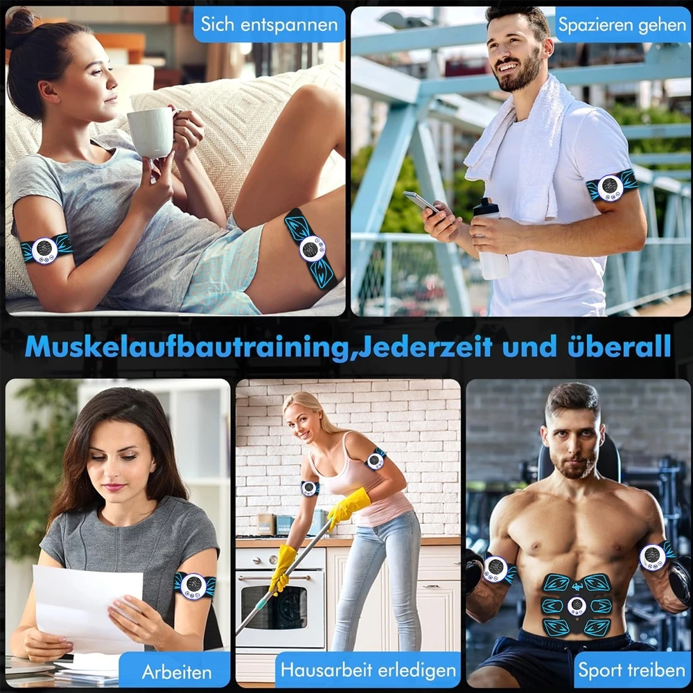 Estimulador Muscular Abdominal Inalámbrico EMS - Entrenador de Abdominales Recargable para Abdomen Six Pack, Quema Rápida de Grasa y Tonificación Corporal, Fitness en Casa