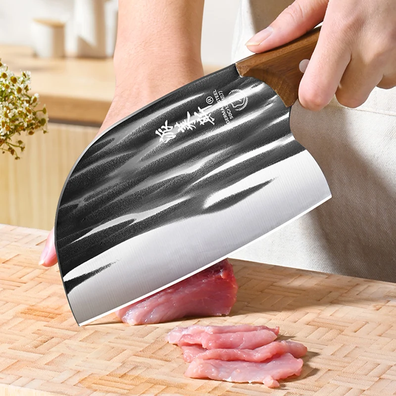 Upgrade High carbon steel meat cleaver High hardness Heavy keel Heavy meat cleaver Advanced professional butcher knife