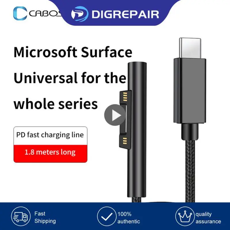 Type C Female PD Fast Charging Converter Charger USB C Power Adapter Plug for Microsoft Surface 7/6/5/4/3/Go/Book