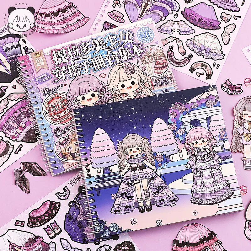 

Kawaii pretty girl 3D Princess dress-up Sticker book DIY Dress up scene festival gift ﻿ ﻿ ﻿