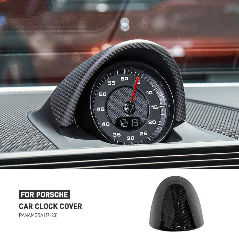 

For Porsche Panamera 2017-2023 Real Carbon Fiber Car Dashboard Stopwatch Compass Cover Car Clock Decoration Ring Decoration Trim