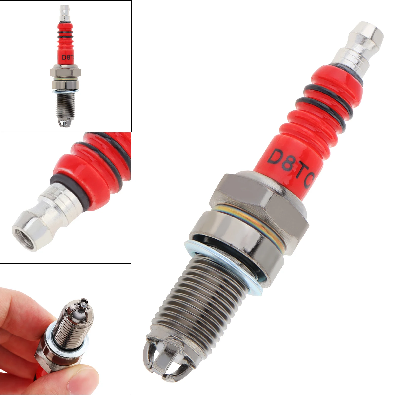 

D8TC Spark Plugs Level 3 Multi Angle Ignition Red Motorcycle Nozzles Spark Plug Tools for CG 125cc 150cc 200cc 250cc