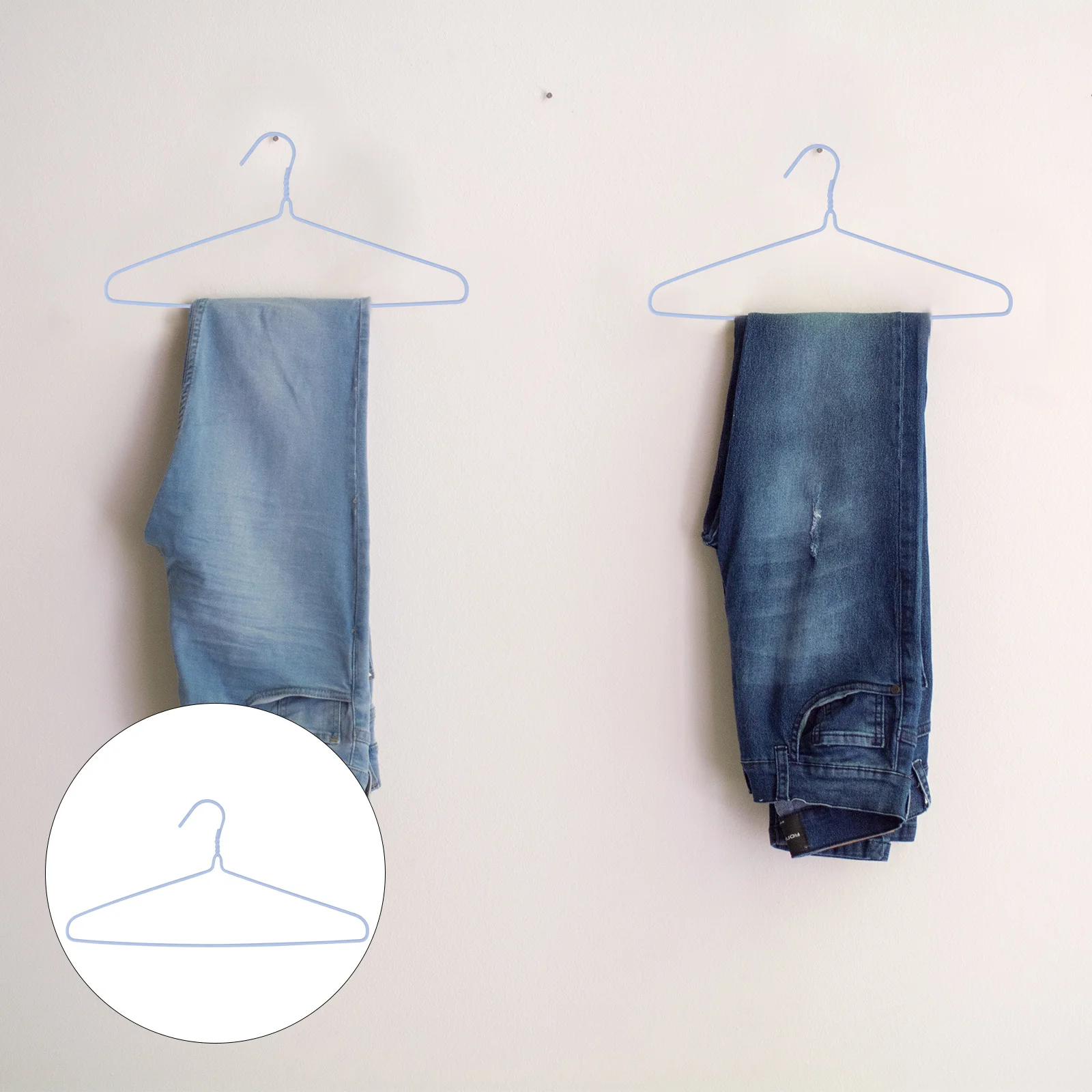 

10Pcs Adult Drying Clothes Hanger Metal Plastic Dipping Coated Anti-Deform Thick Bearing Performance Storage Hanger Home