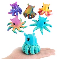3D Printed Articulated Octopus Figurines Cute Home Room Car Decorations Desktop Miniatures Home Accessories