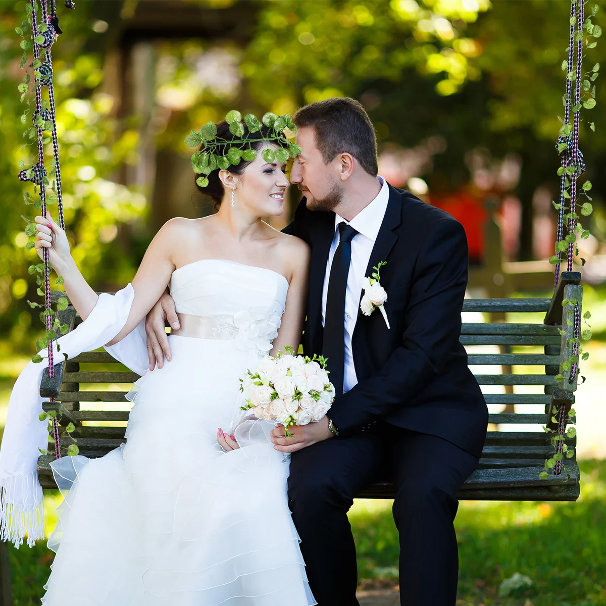 

Flower Wall Decor Artificial Garland Greenery Vines Garlands for Home Decoration Balcony Hanging Faux Plants Indoor