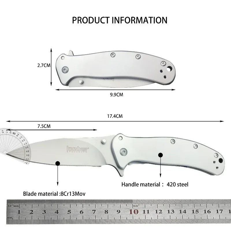 3 Styles KS 1730/1660/3655 Folding Knives 8Cr13Mov Blade 420 Steel EDC Pocket Tactical Survival Hiking Hunting Self-defense Tool