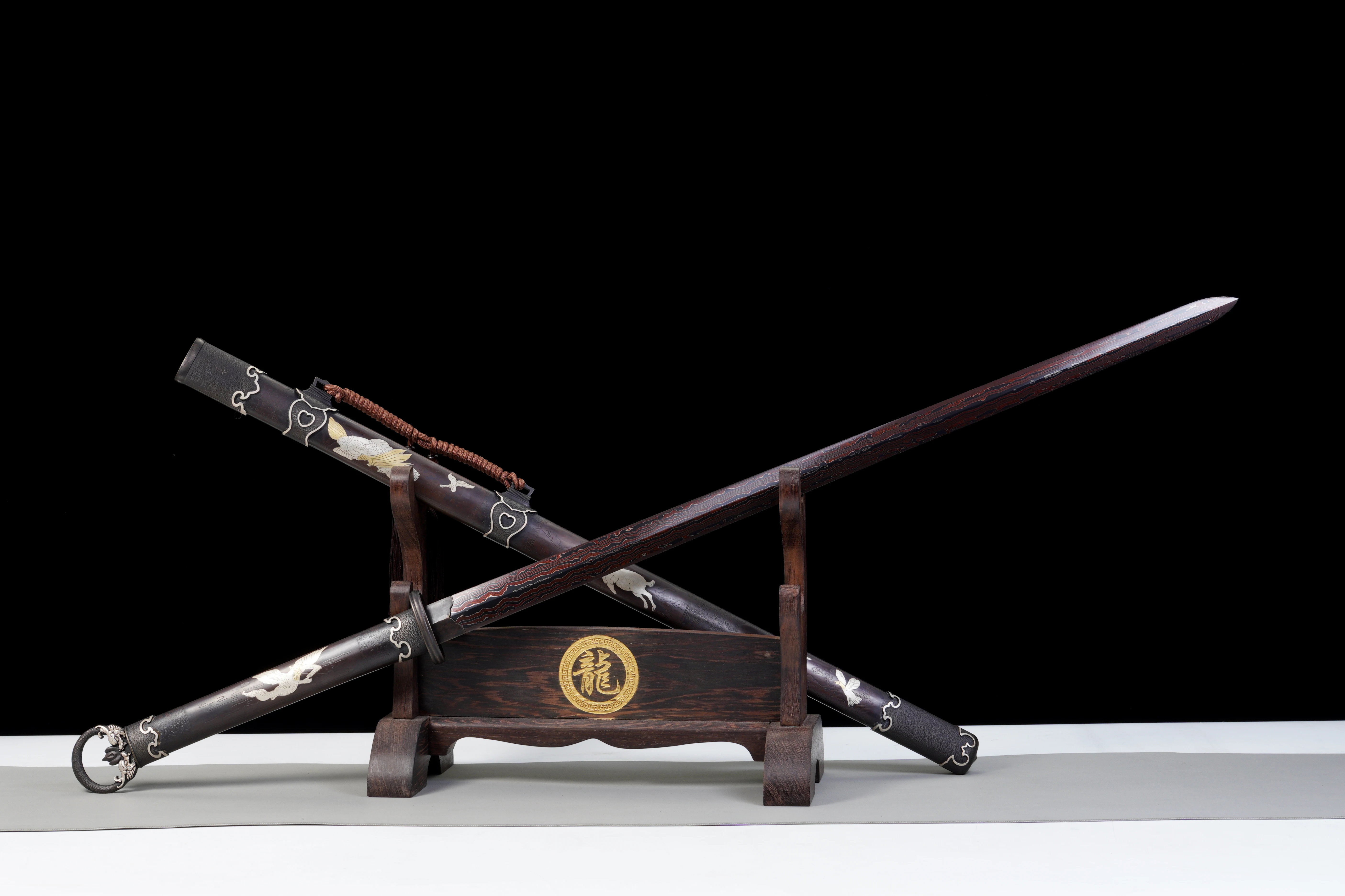 Medieval replica of the Malaysian leather-steel folding twisting sharp samurai sword katana full tang combat readiness weapons view 6