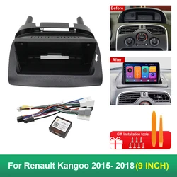 9 Inch 2Din Car Fascia For Renault Kangoo 2015- 2018 Stereo Double Din  Dvd Frame Install Panel Dash Mount Installation