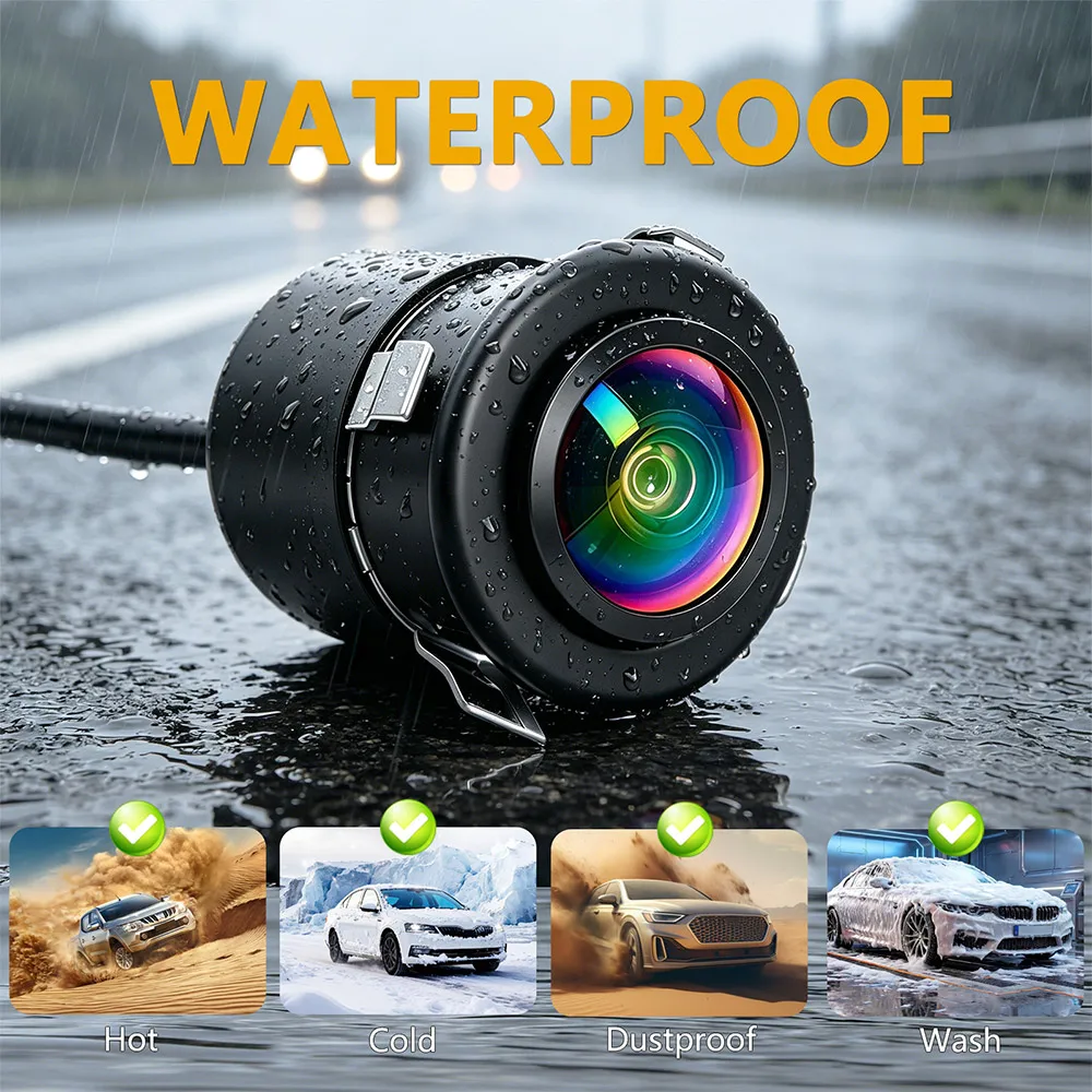 Backup Camera for Cars,Universal AHD 1080P Fisheye CCD Waterproof Wide View Angle Rear/Front View Back up Camera for HD Night Vision for Car Parking Assist Camera Reversing Parking Three Control Line