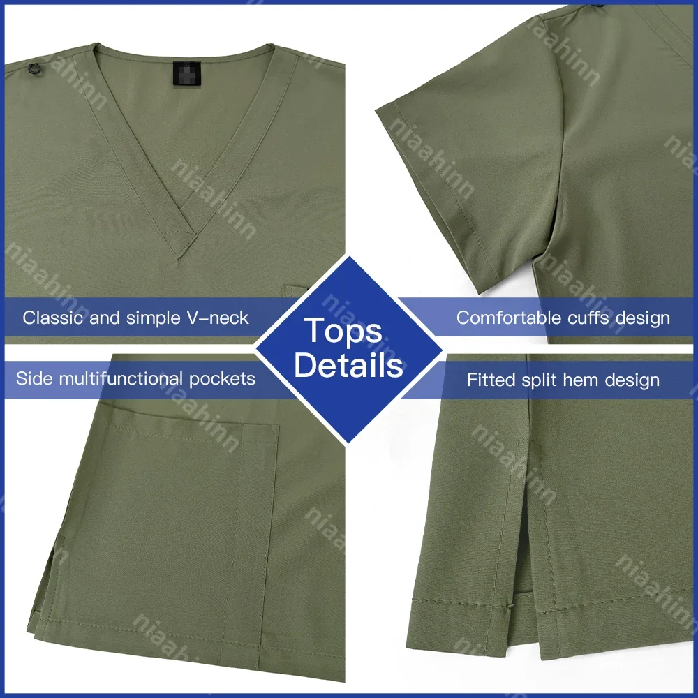 Unisex Medical Workwear Can Customized Logo Dentist Overalls Nurse Uniforms Men Nurse Clothes Doctor Costume Nurse Scrub Uniform