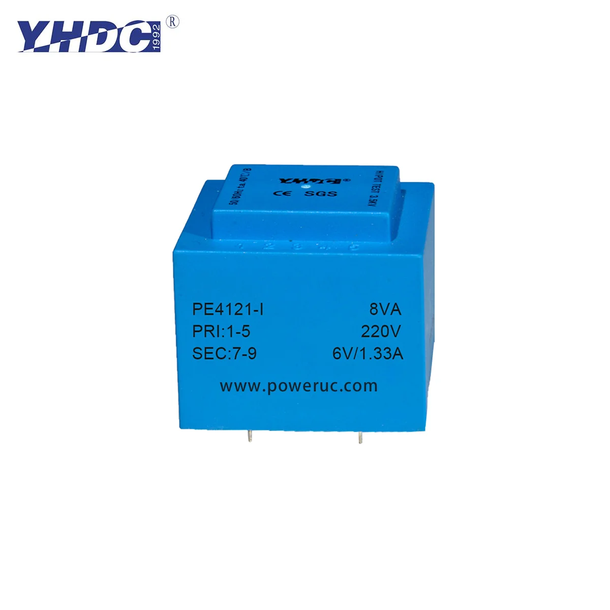 

YHDC PE4121-I 8VA 110V-380V 2x6V/2x7.5V/2x9V/2x12V/2x15V/2x18V/2x24V Epoxy Encapsulated PCB Welding Isolation Transformer