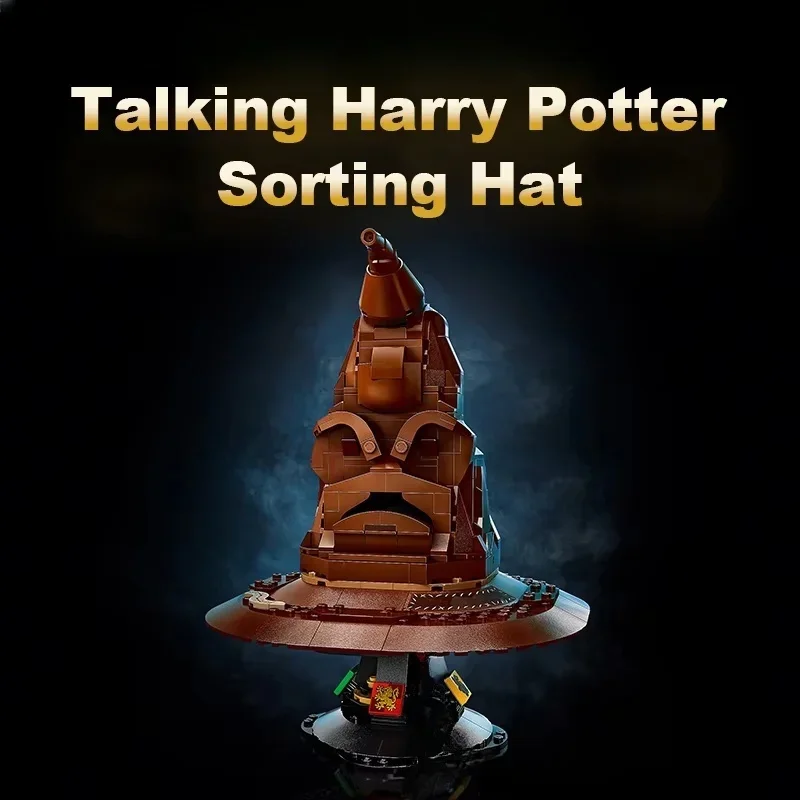 

Talking Magic Sorting Hat Building Blocks Wizard Academy MOC Model Kit DIY Creative Toy &Home Decor for Kids Adults Holiday Gift