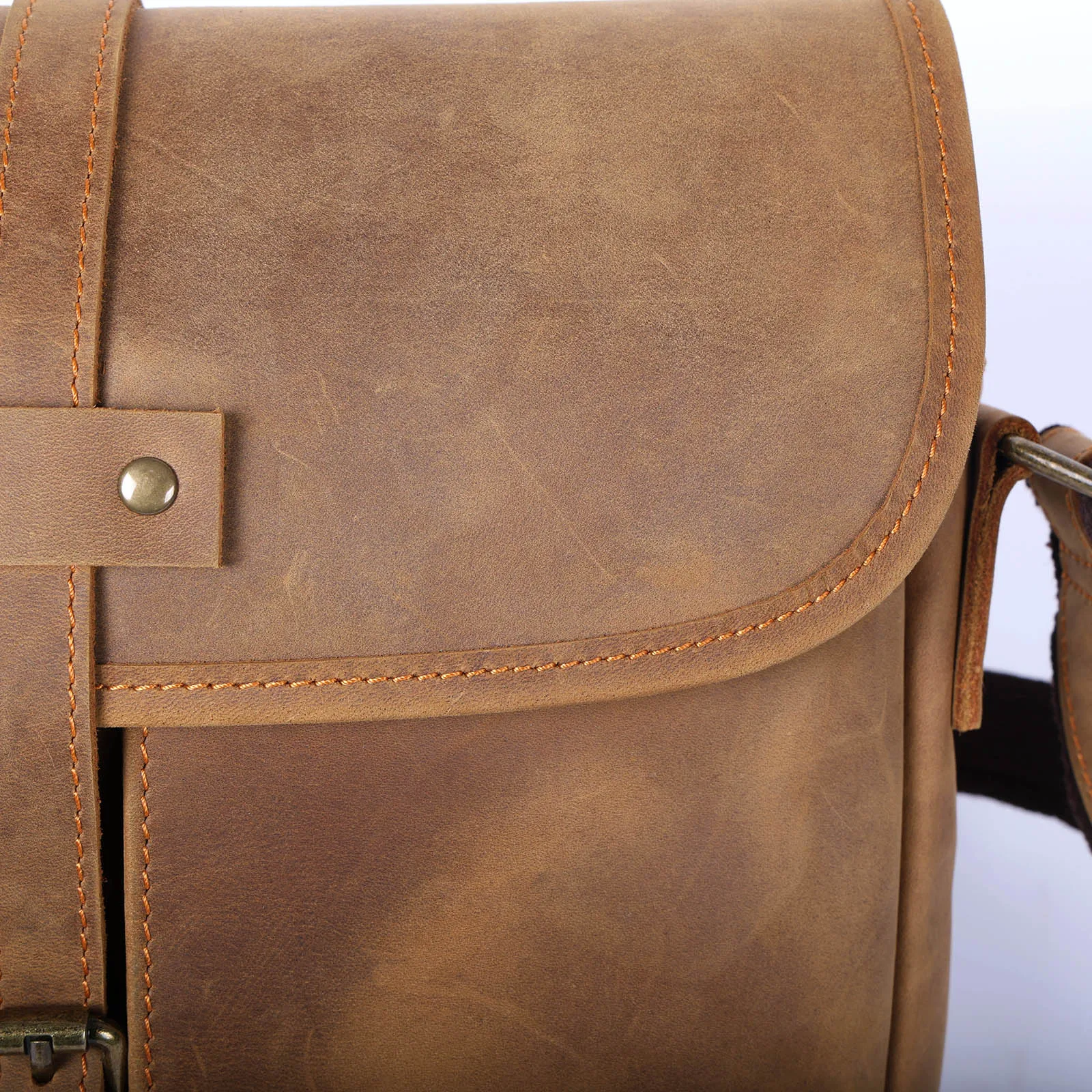 Echte Leder-Umhängetasche 11" Vintage Herren-Umhängetaschen Crazy Horse Leder Schultertasche Rindsleder Retro Mode Casual Pre – Detail 11