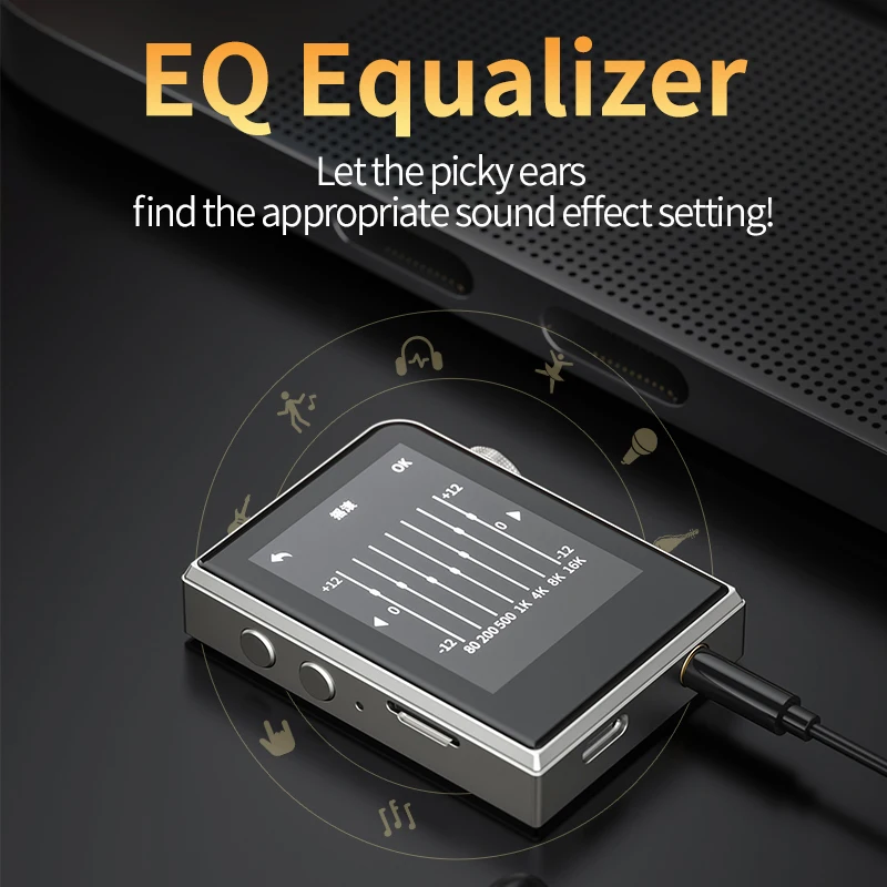 2023 Nieuwe A58 Hifi Muziek Bluetooth Mp3 Speler Hoge Kwaliteit Hi-Res Digitale Audio Dsd256 Lossless Metal Walkman Met Eq Equalizer