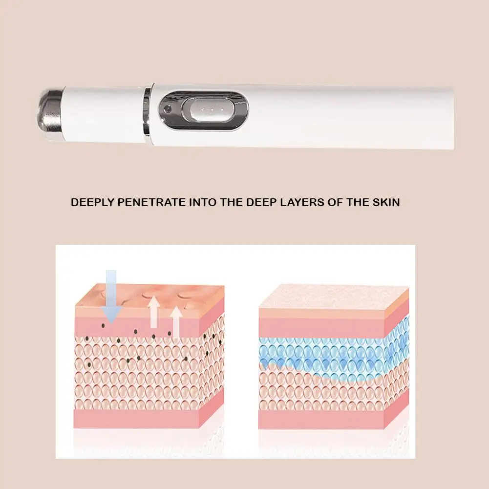 1 قطعة الضوء الأزرق ساخنة العين مدلك الوجه حب الشباب القلم للهالات السوداء أكياس العين الانتفاخ تحت عيون أداة العناية بالوجه