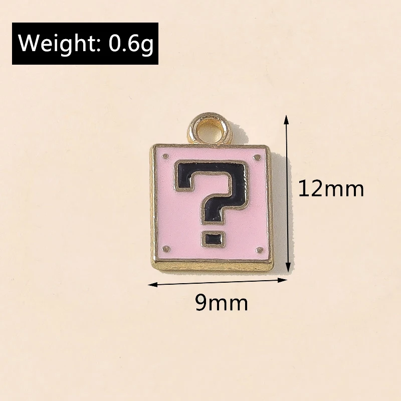 Leslie 10pcs 9*12mm New Cartoon Anime Mini Question Mark Charm For DIY Necklace Earring Keychain Jewelry Making Accessories