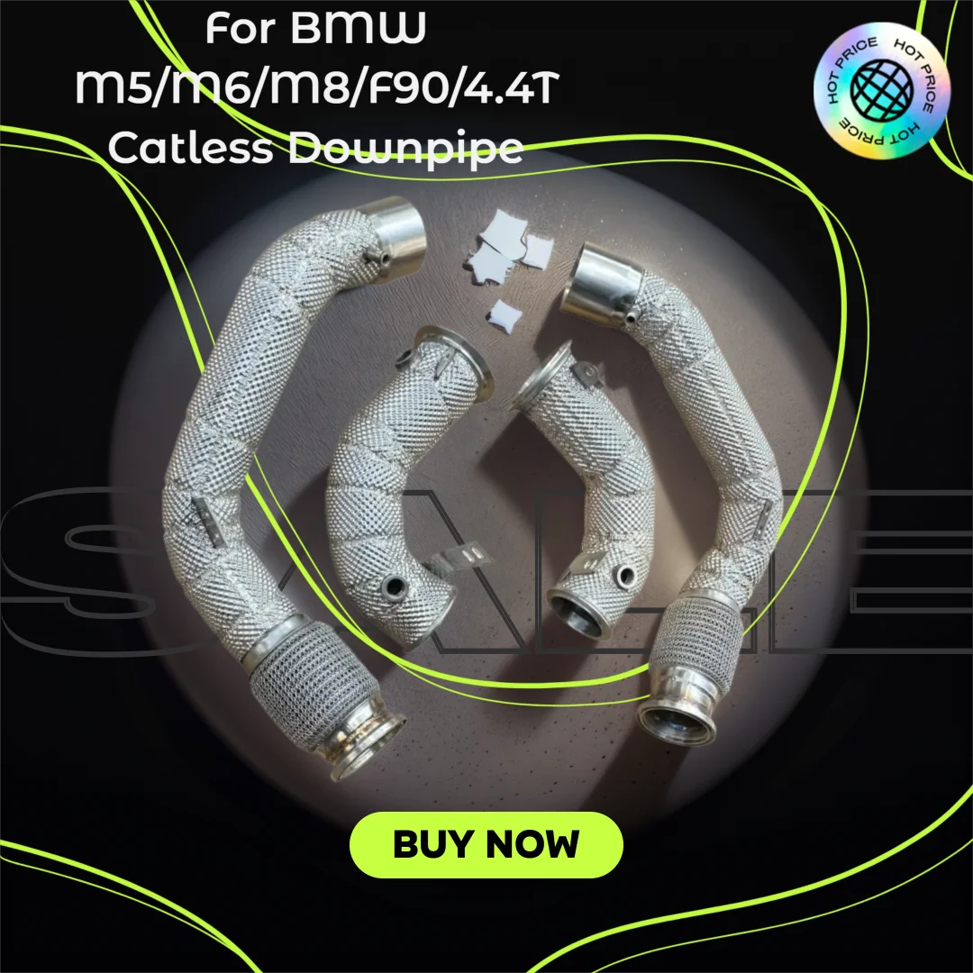 

For BMW M5/M6/M8 catless downpipe F90/4.4 T/V8 high performance unobstructed exhaust head unobstructed catalytic converter