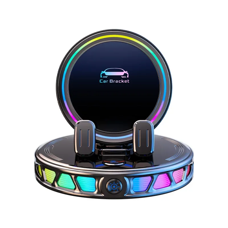 New wireless charging atmosphere decoration bracket 360 degree rotation 15W wireless charger vacuum suction cup car phone holder