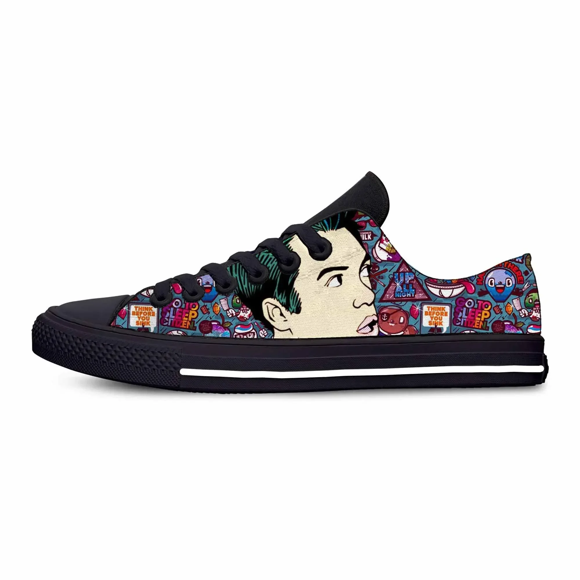 

Hot Cool Lightweight Sneakers Breathable Classic Canvas Shoes High Quality Woman ManPanic! At The Disco Low Top Board Shoes