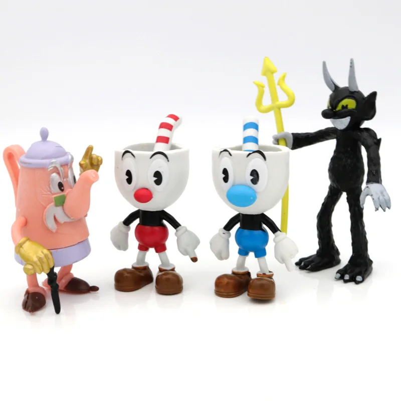 New Cuphead Action Figure 3.6-4 Inch Single Sale Kawaii Anime Doll Toy Figures Decoration Toys for Kids Chiristmas Gift