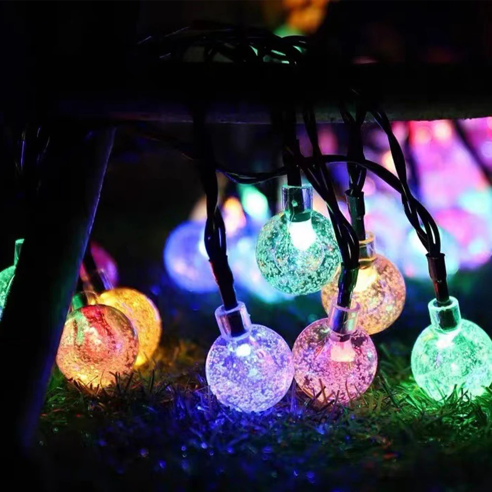 Led Lights 1.7cm Small Bubble Ball Lamp Holiday Lighting Battery Solar Energy for Christmas Wedding Decoration Festoon