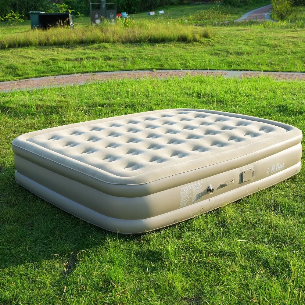 

Outdoor Inflatable PVC Mattress Sleeping Pad Backyard Camping Air Bed Thickened 4 Seasons Waterproof Portable