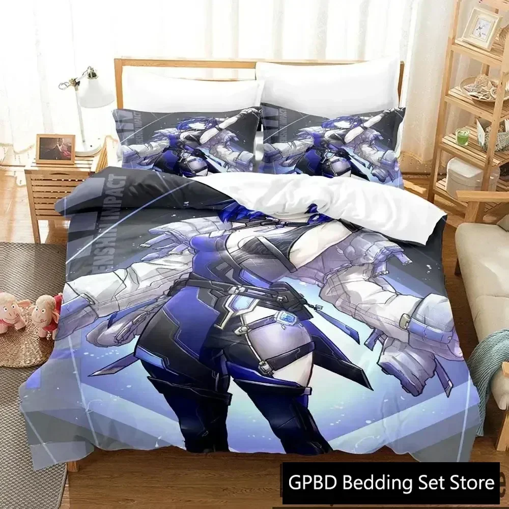 3D Print Anime Game Yelan Genshin Impact Comfortable Duvet Quilt Cover Pillowcase Bedding Set Bedroom Decoration Home Textile