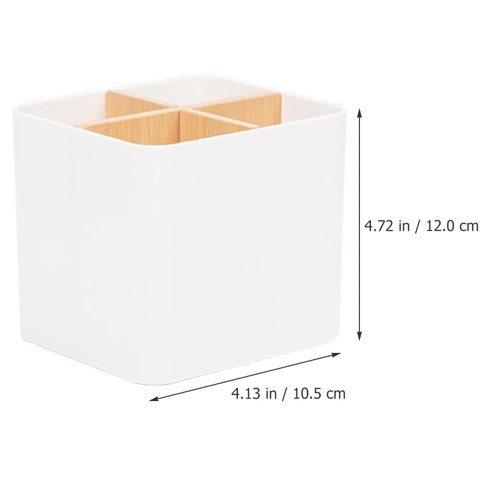 Suporte para pincéis de maquiagem, suporte para caneta de mesa, 4 grades, organizador de pincéis resistente, organizador de mesa para escritório doméstico