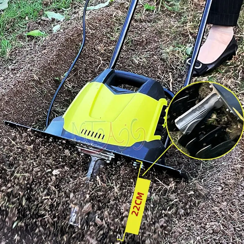 Imagem -03 - Elétrica de Pequena Escala Escarificador Arado Multifuncional Jardim Giratório Cultivador Cultivador Bulldozer 1500w2400w Escarificador