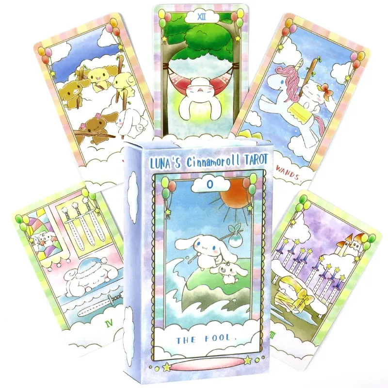 10.3*6CM  Sanrio  My Melody  Cinnamoroll Kuromi 78 Sheets Tarot Paper Card English Version