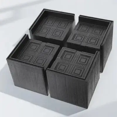 

4Pcs Furniture Riser Square Rubber Bed Riser Heavy Duty Heightening Pad Table Chair Foot Protector Bed Risers Table Risers