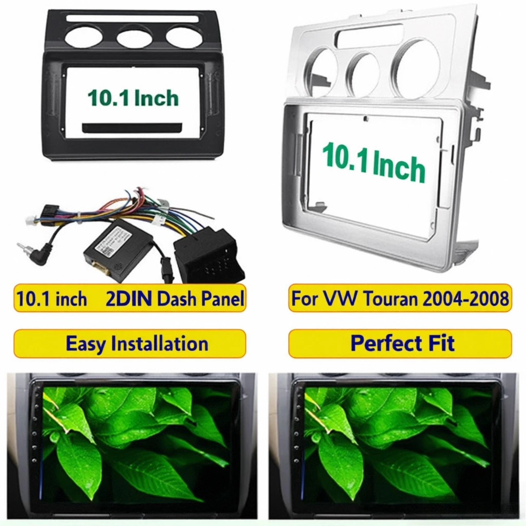 

10.1 Inch Car Radio Fascia Frame Adapter for Volkswagen Touran 2004-2008 2DIN Dash Panel Installation Trim Kit