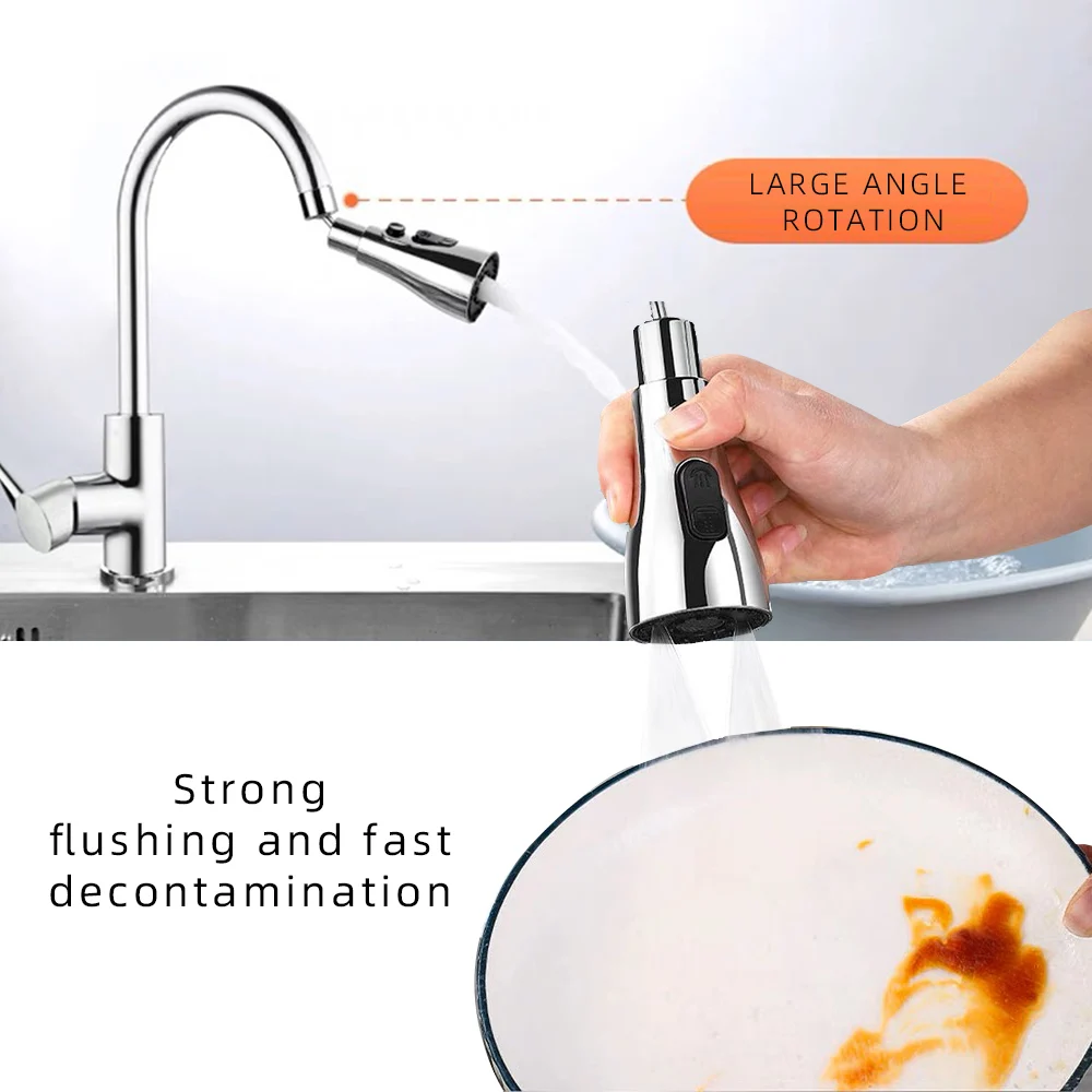 720° Rotatable Kitchen Faucet Head Sprayer Rotating Nozzle Sink Tap Shower Replacement Accessory Bubbler High-Pressure Aerator