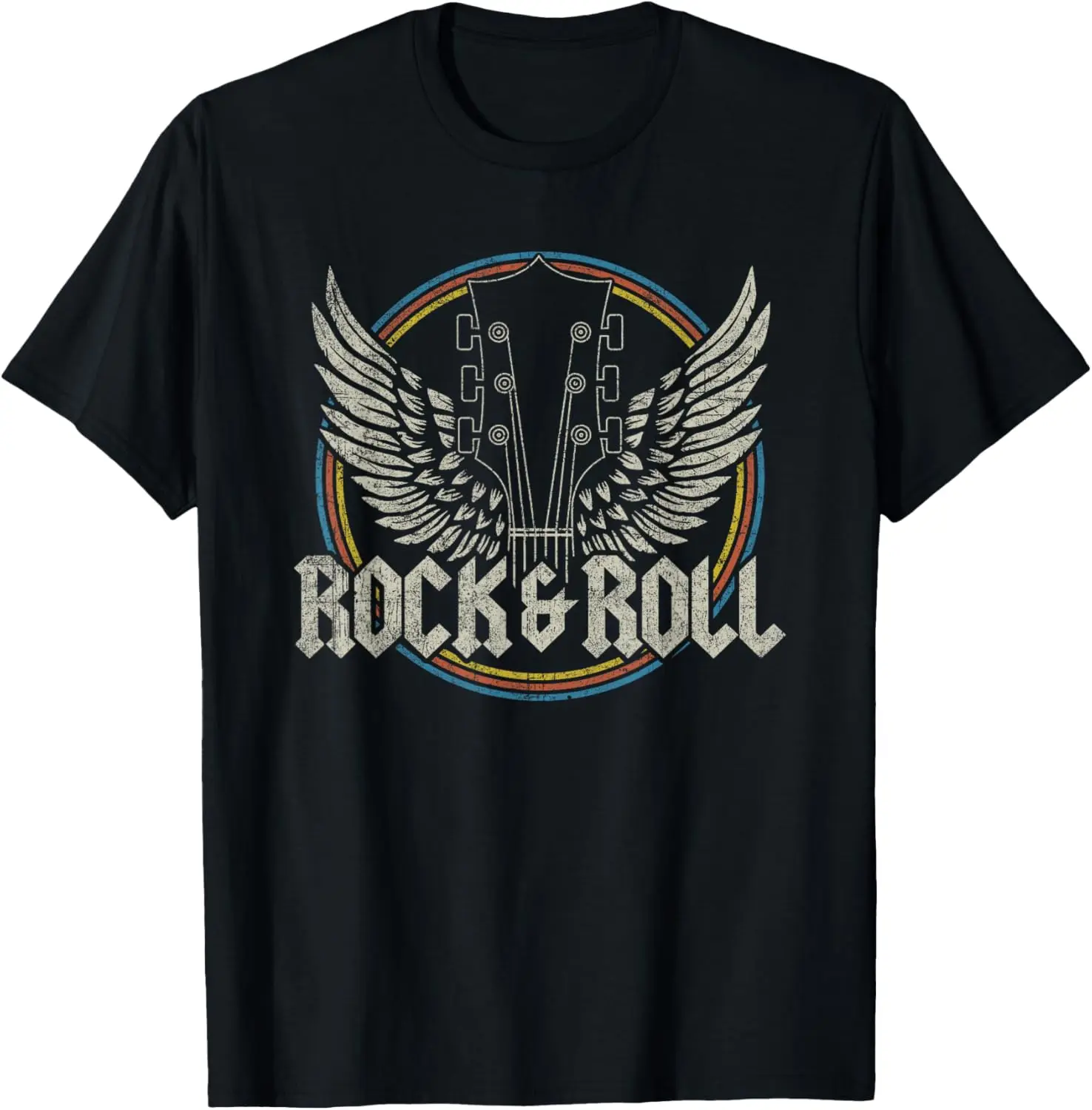 

Retro Vintage Rock & Roll Guitar Wings Music Concert Band T-Shirt
