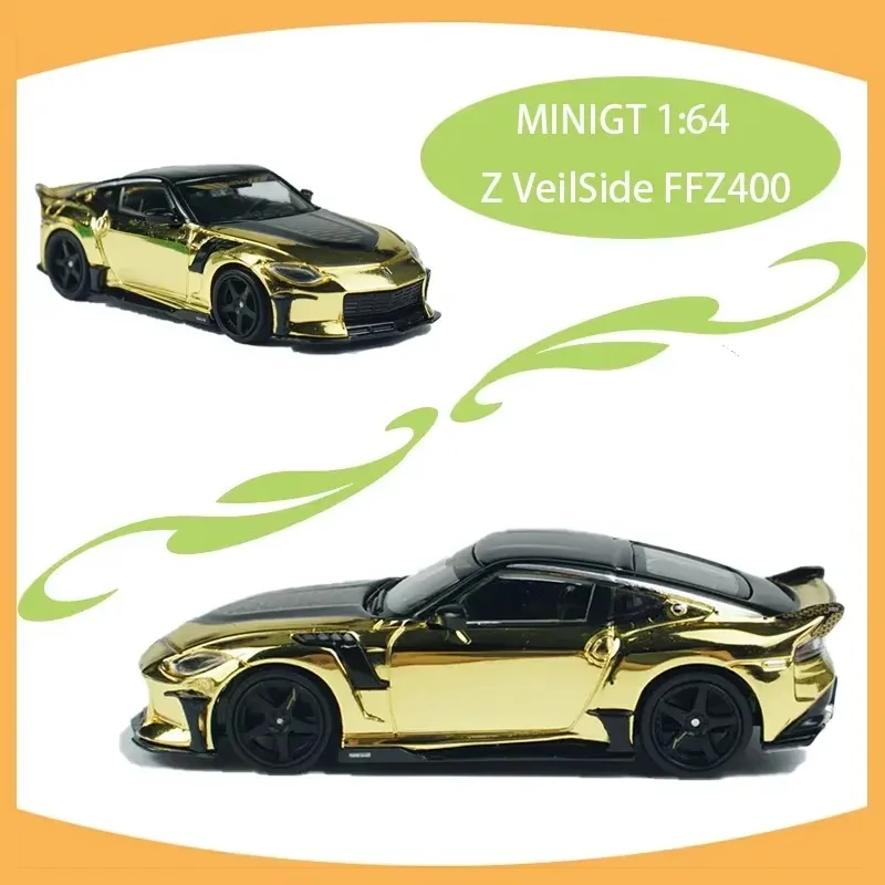 

MINIGT 1:64 Scale Z VeilSide FFZ400 Gold Alloy Car Model Collection Display Toy Gifts Souvenir