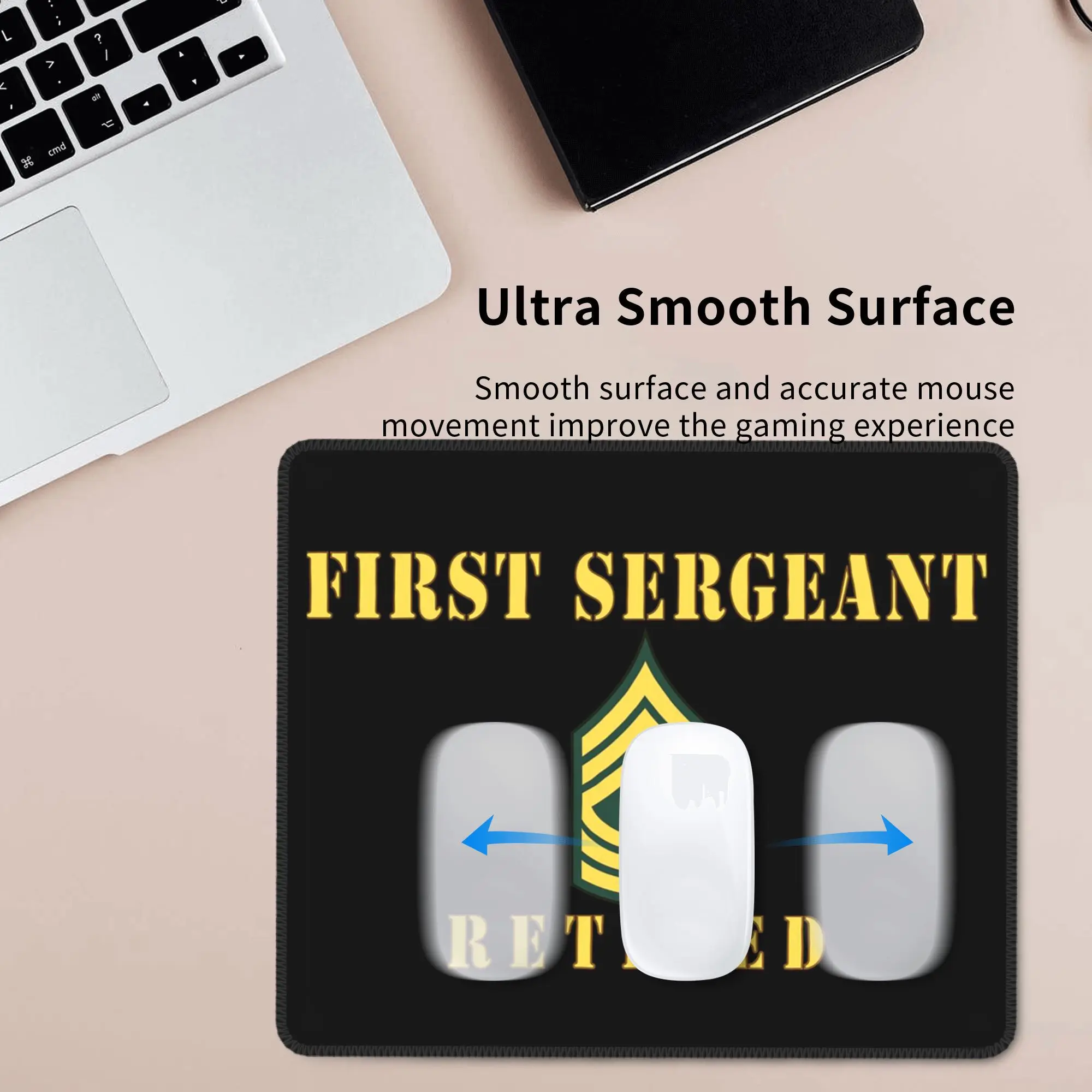 Esercito - Primo Sergente - Tappetino per mouse in pensione Tastiera per computer Tappetino per mouse Gamer PC Laptop Tappetino da scrivania Accessori per ufficio Tappetini da tavolo