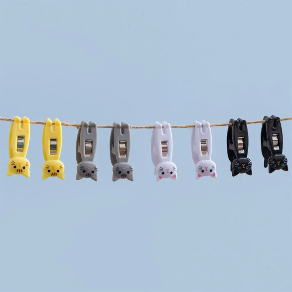 12 Pcs Cat Clips for Memo Multi-functional Plastic Clothes Notes Photo Pants Cute Trousers