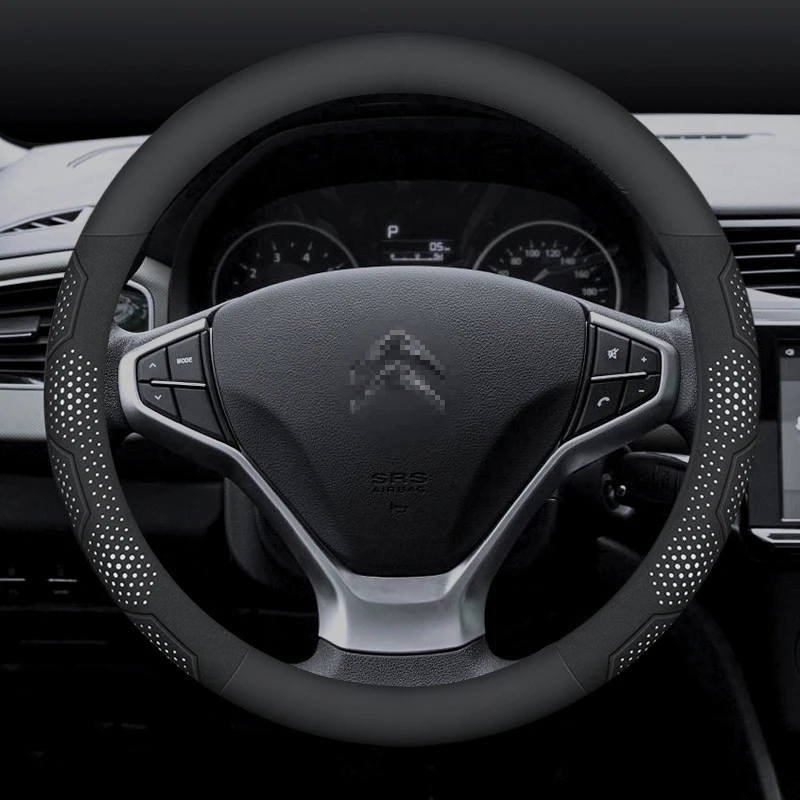 Carbon Fiber Pattern Car Steering Wheel Cover for Citroen C1 C2 C3 C4 C5 C6 VTS Xsara C-Crosser Berlingo Jumpy Car Accessories