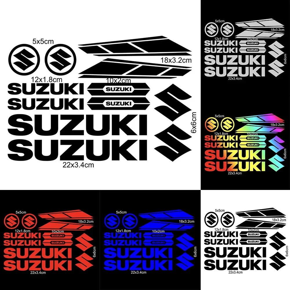 1set for Suzuki Motorcycle Sticker Body Decal Logo Set Helmet Emblem Vinyl Kit Waterproof Reflective Sticker Decoration