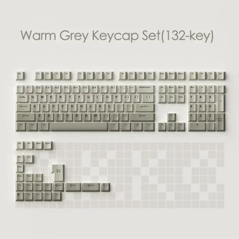 

Warm Gray Keycap Set 132-key Grey Gradient Keycaps Cherry Profile Dye Sublimation PBT Keycaps