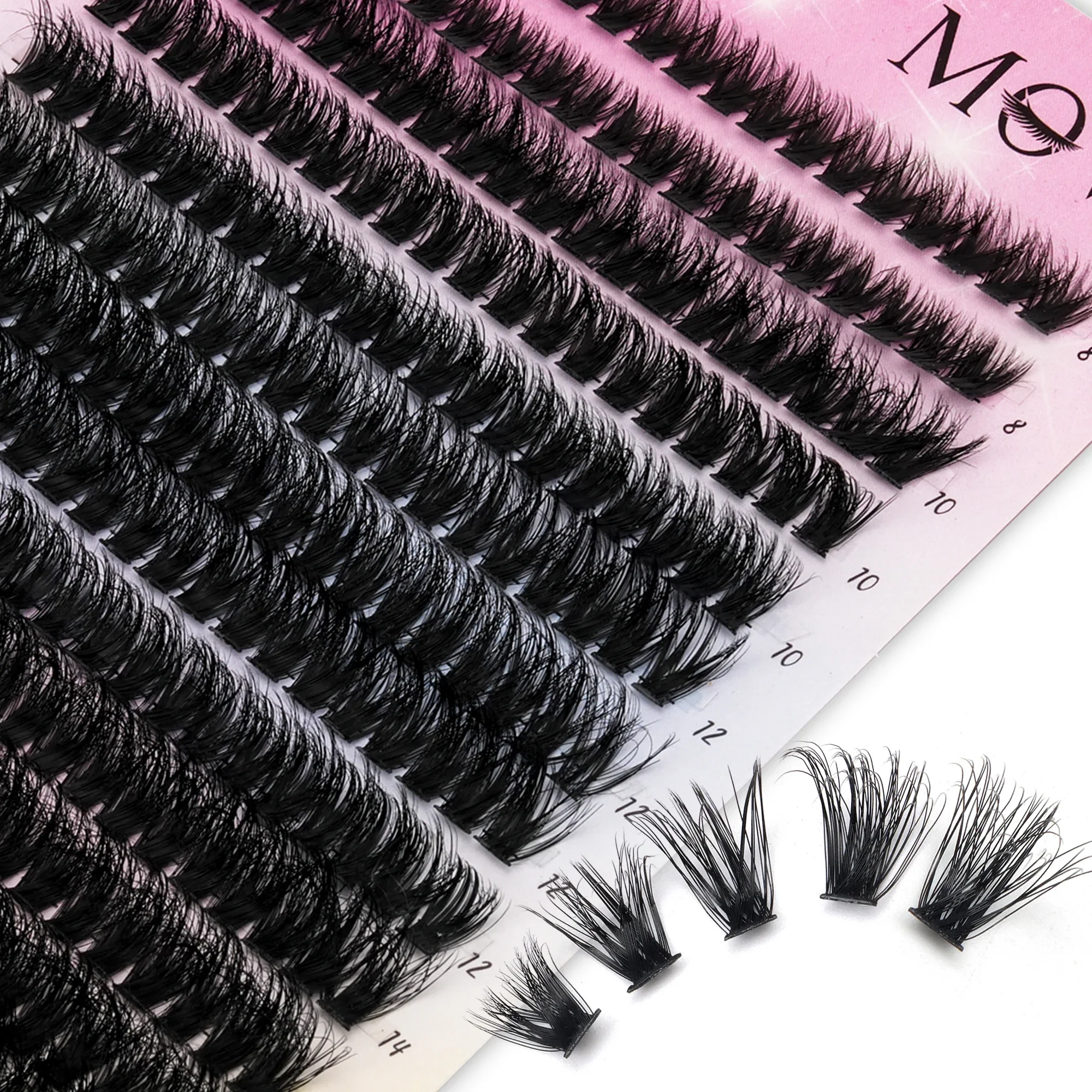 280PCS D Curl Faux Mink Lash Clusters Super Fluffy Thick Volume DIY Segment Individual False Eyelashes Eyelash Extensions for Ey