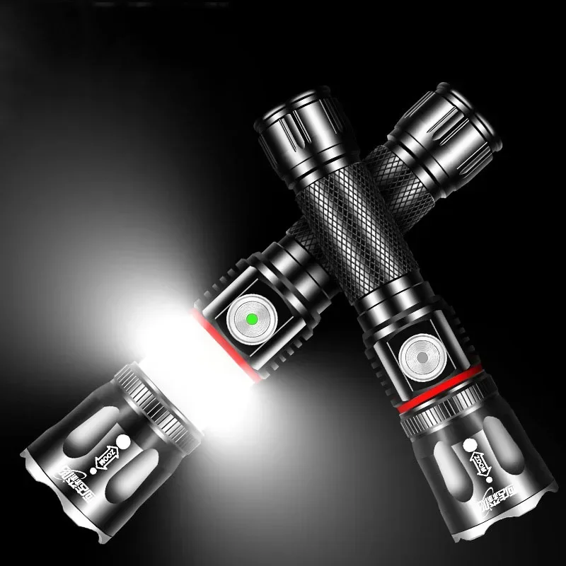 High Power Rechargeable LED Flashlight Strong T6/L2 COB Zoom Torch Outdoor Camping Light Lantern Waterproof Tactical Flashlight