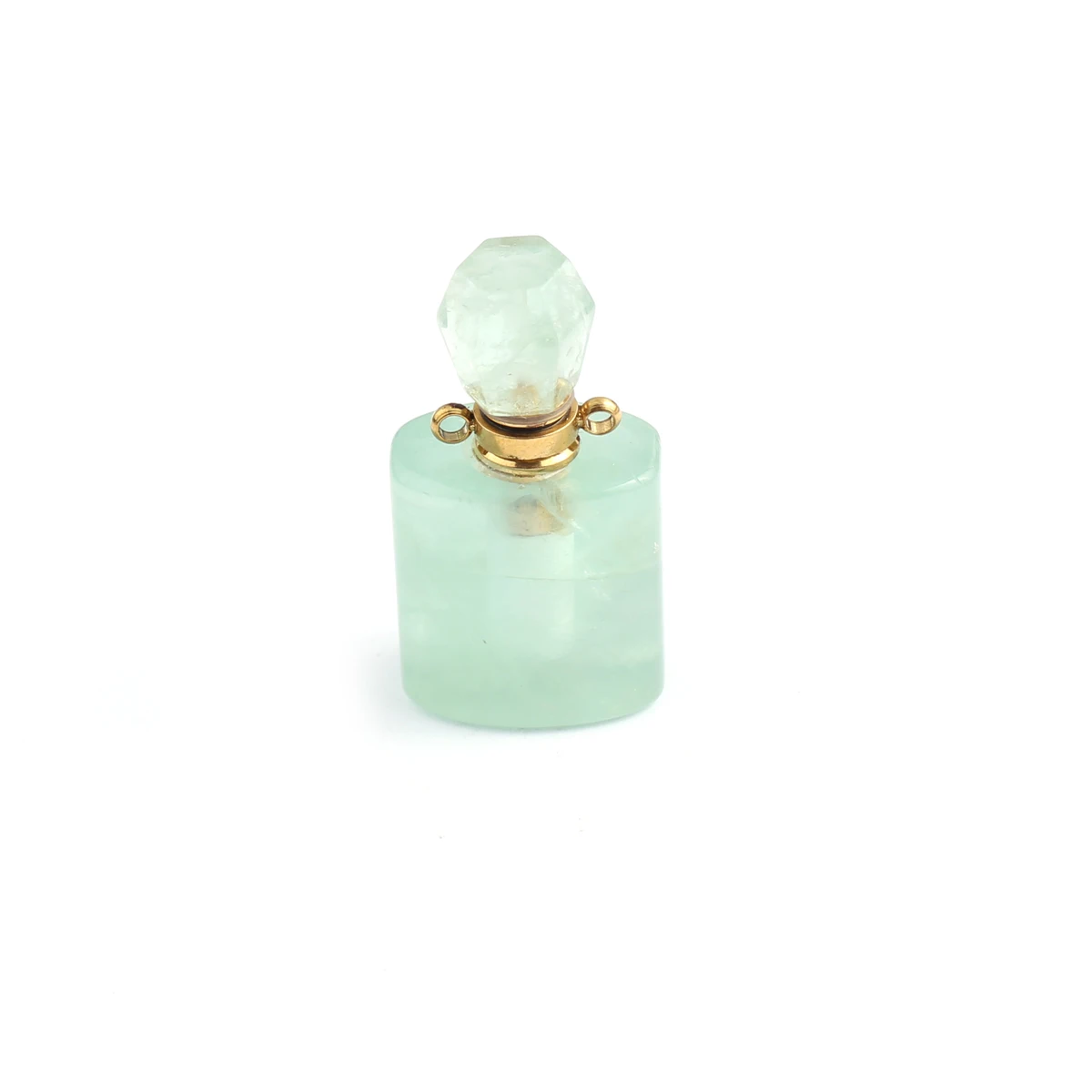 

Natural Stones Green Fluorite Perfume Essential Oil Diffuser Bottle Gradient Reiki Healing Pendants Jewelry Making DIY Necklace