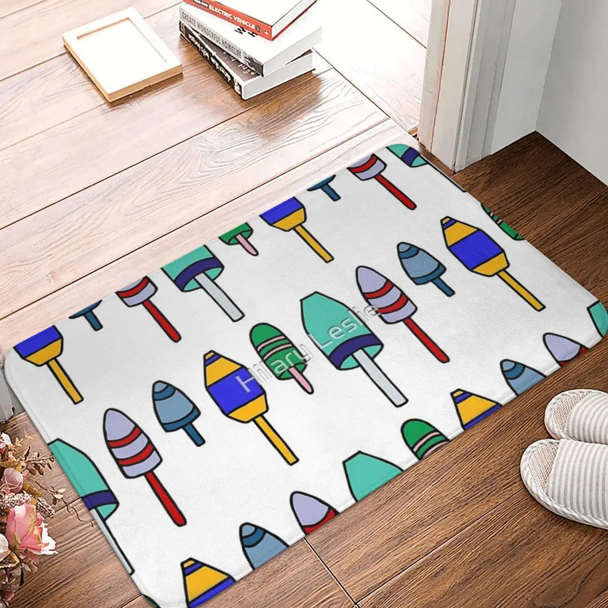 Buoys Ocean Pattern Facecloth Non-Slip Floor Mat BedroomsThick And Comfortable, Durable Foot Mats