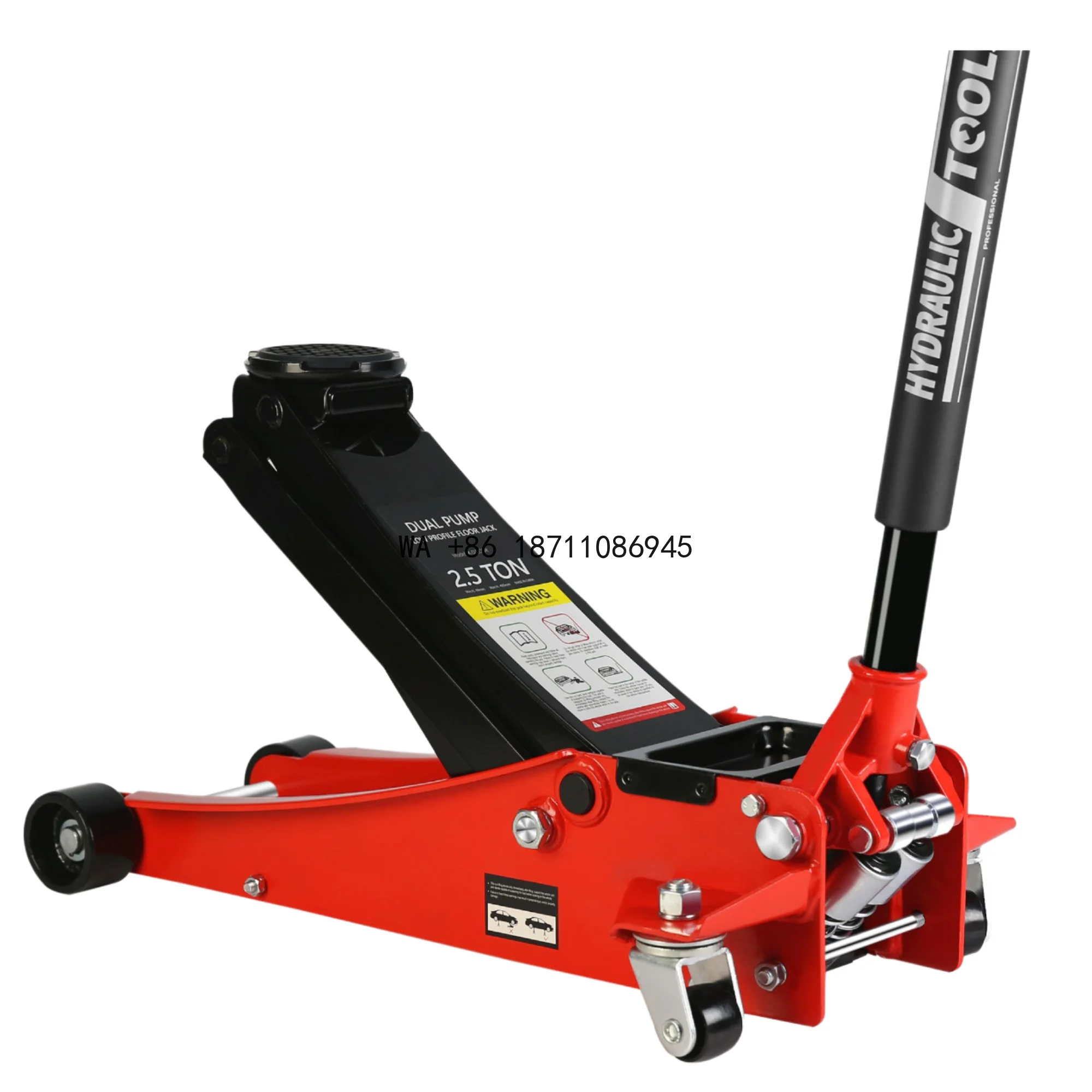 

2.5 Ton Low Profile Steel Hydraulic Floor Jack Dual Pistons Quick Lift 3.5-19.5 Inches
