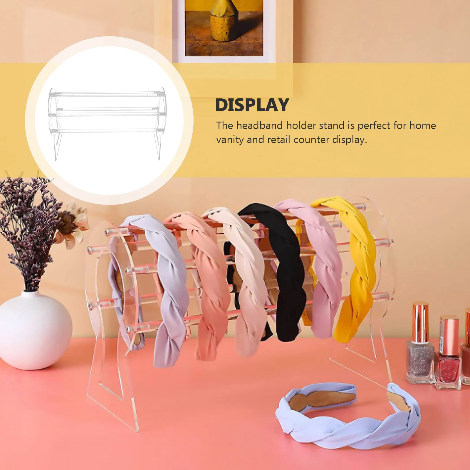 Elastic Hair Tie Storage Rack Miss Girls Headbands Desktop Scrunchy Holder Acrylic Simple Hairband Organizer