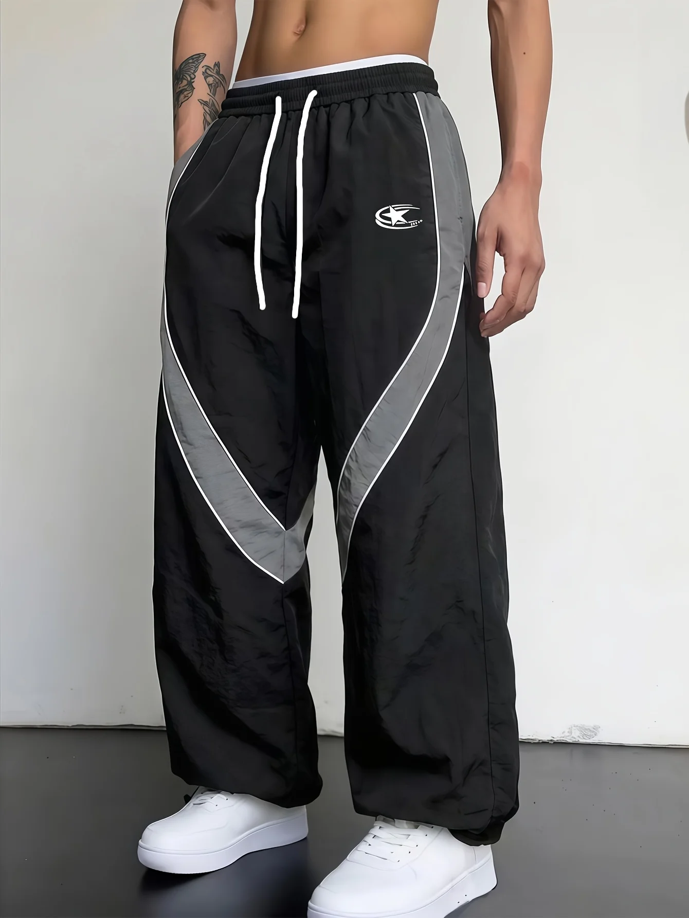 2026 Sommer Block Star Print Schnelltrocknende Jogginghose, Elastischer Bund Locker Sitzende Streetwear-Hose für Sport und Alltag Kinder