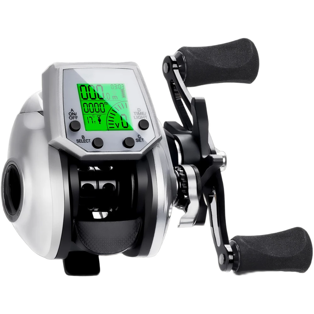 Digital Baitcasting Reel With Temperature Time Display 7.2:1 Speed Fishing Reel With Digital Display Fishing Tackles Accessories