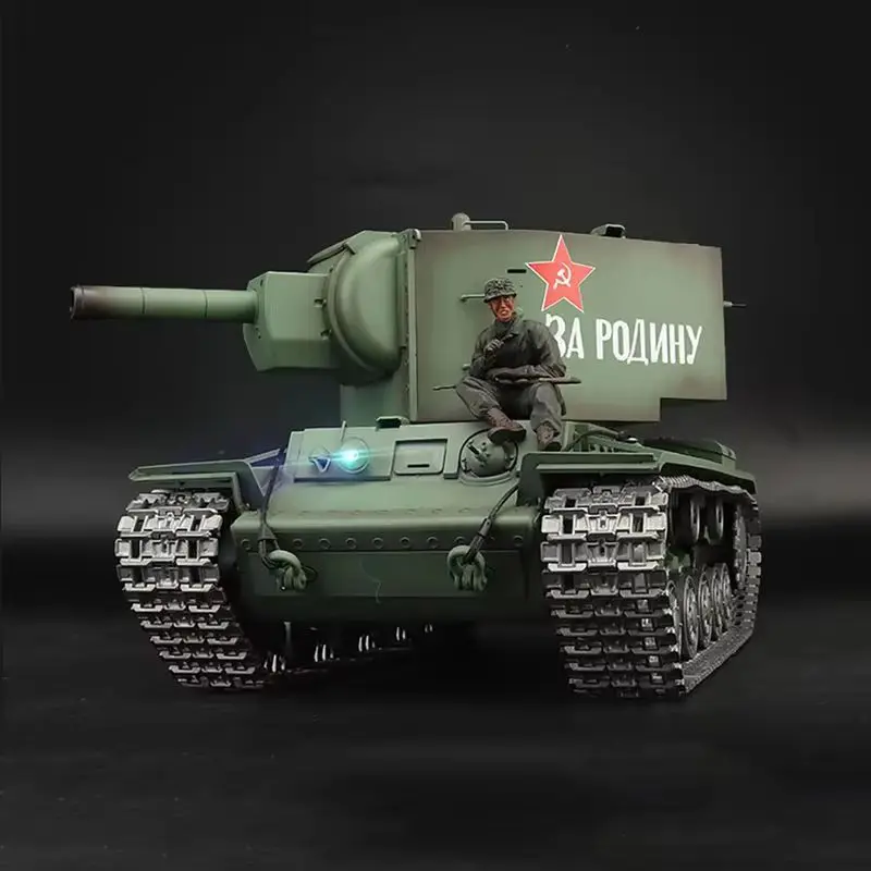 1:16 Afstandsbediening Tank Russische KV-2 Multifunctionele Simulatie Metalen Rupsbanden Grote Volwassen Elektrische Militaire Model Jongen Speelgoedauto